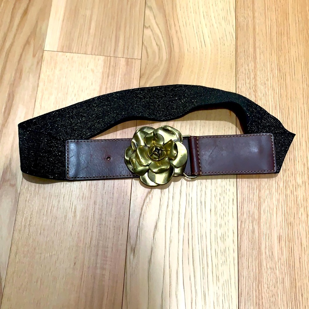 3/$20… Leather Belt with Flower Buckle. XS/S